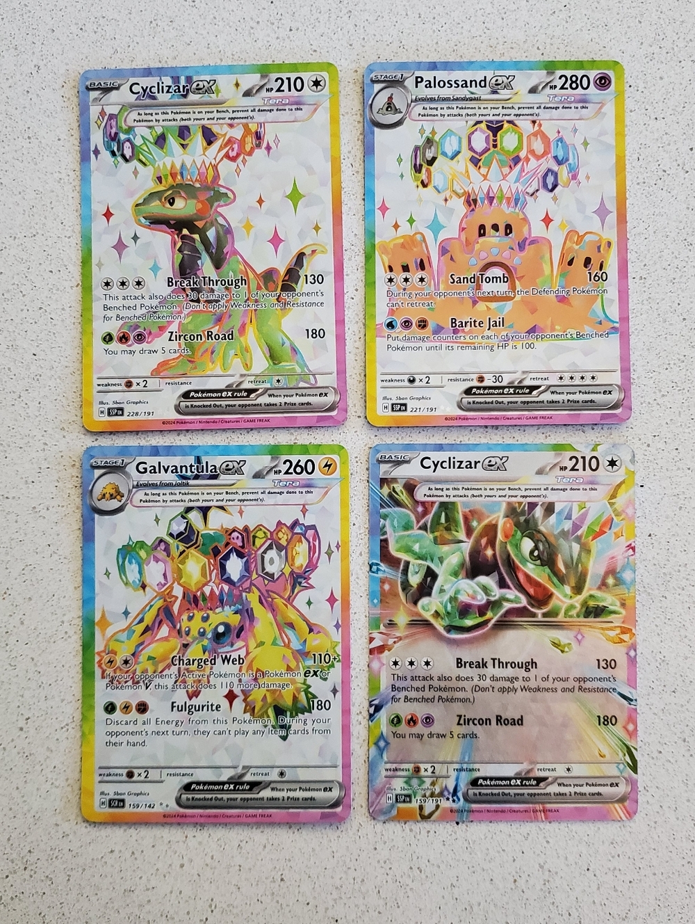 Pokémon EX Rainbow Holo Card Lot Of 4 Cards
